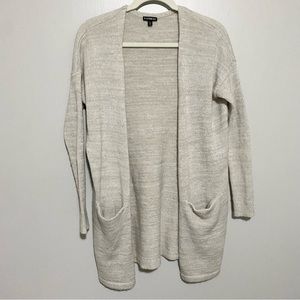 Express cream tunic length cardigan with pockets women’s size XS